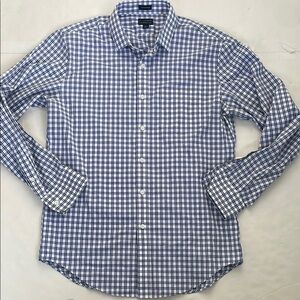 J. Crew Flex Thompson Flex Wrinkle Free Blue and White Shirt Large